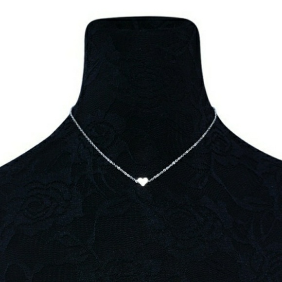 Silver Single Heart Necklace - Picture 3 of 3